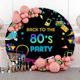 Lofaris Round Disco Colorful Back To The 80s Party Backdrop